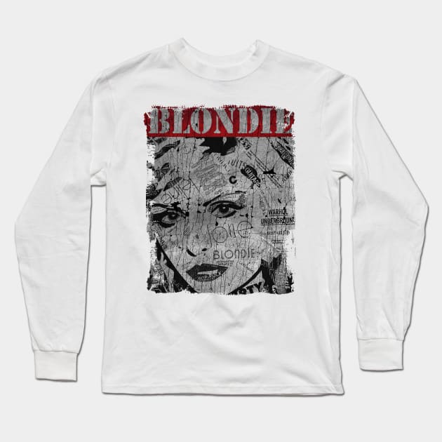 TEXTURE ART - BLONDIE ROCK Long Sleeve T-Shirt by ZiziVintage